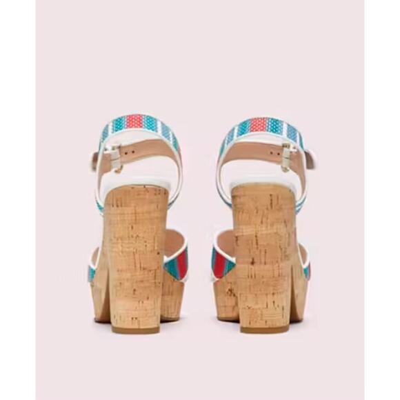 Kate Spade Grace Raffia Platform Sandals Size 7.5 - Picture 4 of 10